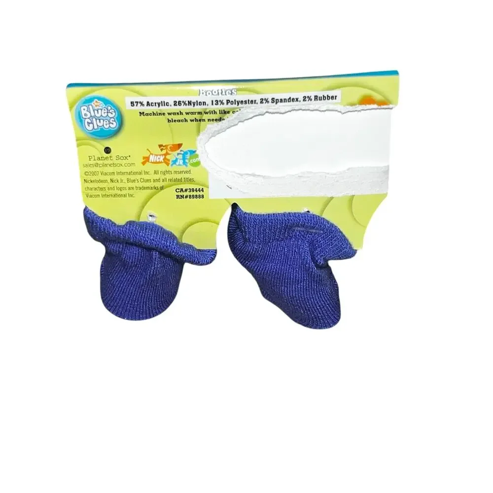 Blue's Clues baby booties socks size 0-6 month NEW Nick Jr Y2K 2007
